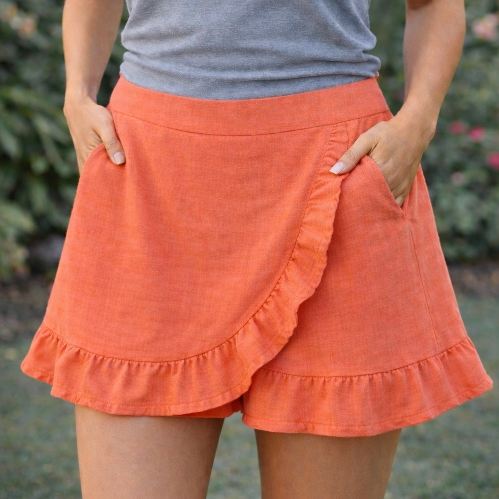 NWT Altar'd State Vibrant Coral Mini Skort